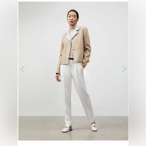 Lafayette 148 New York Tan and Blue Structured Blazer